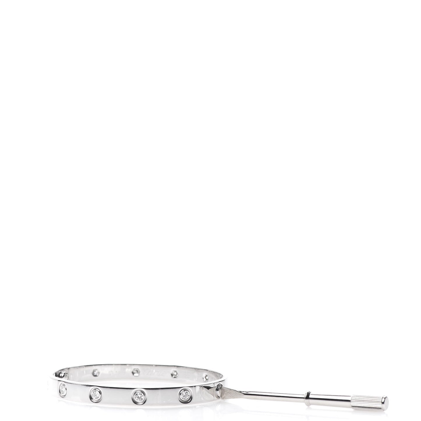 18K White Gold 10 Diamond LOVE Bracelet 17