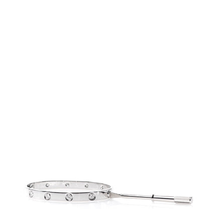 Cartier 18K White Gold 10 Diamond LOVE Bracelet 17 5 of 6
