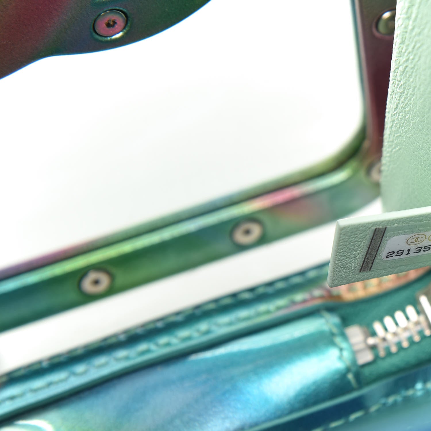 Chanel PVC Patent Calfskin Patent Lambskin Vertical Vanity Case Green 9 of 9