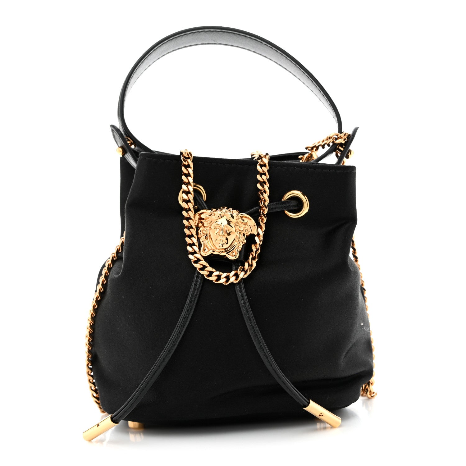 Versace Satin Medusa Mini Bucket Bag Black 1 of 10