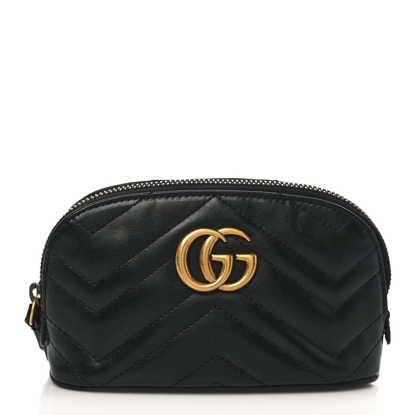 Calfskin Matelasse GG Marmont Pouch Cosmetic Case Black