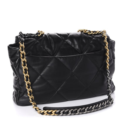 Chanel Goatskin Quilted Maxi 19 Flap Black 3 of 11