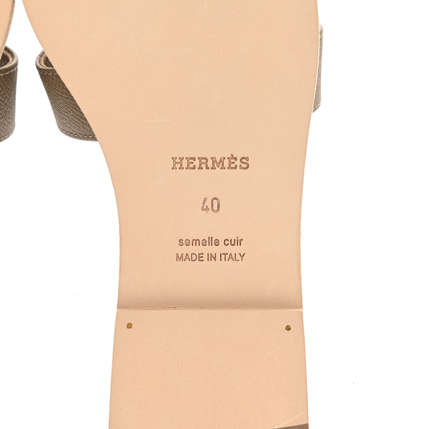 Hermes Epsom Oran Sandals 40 Etoupe 6 of 8