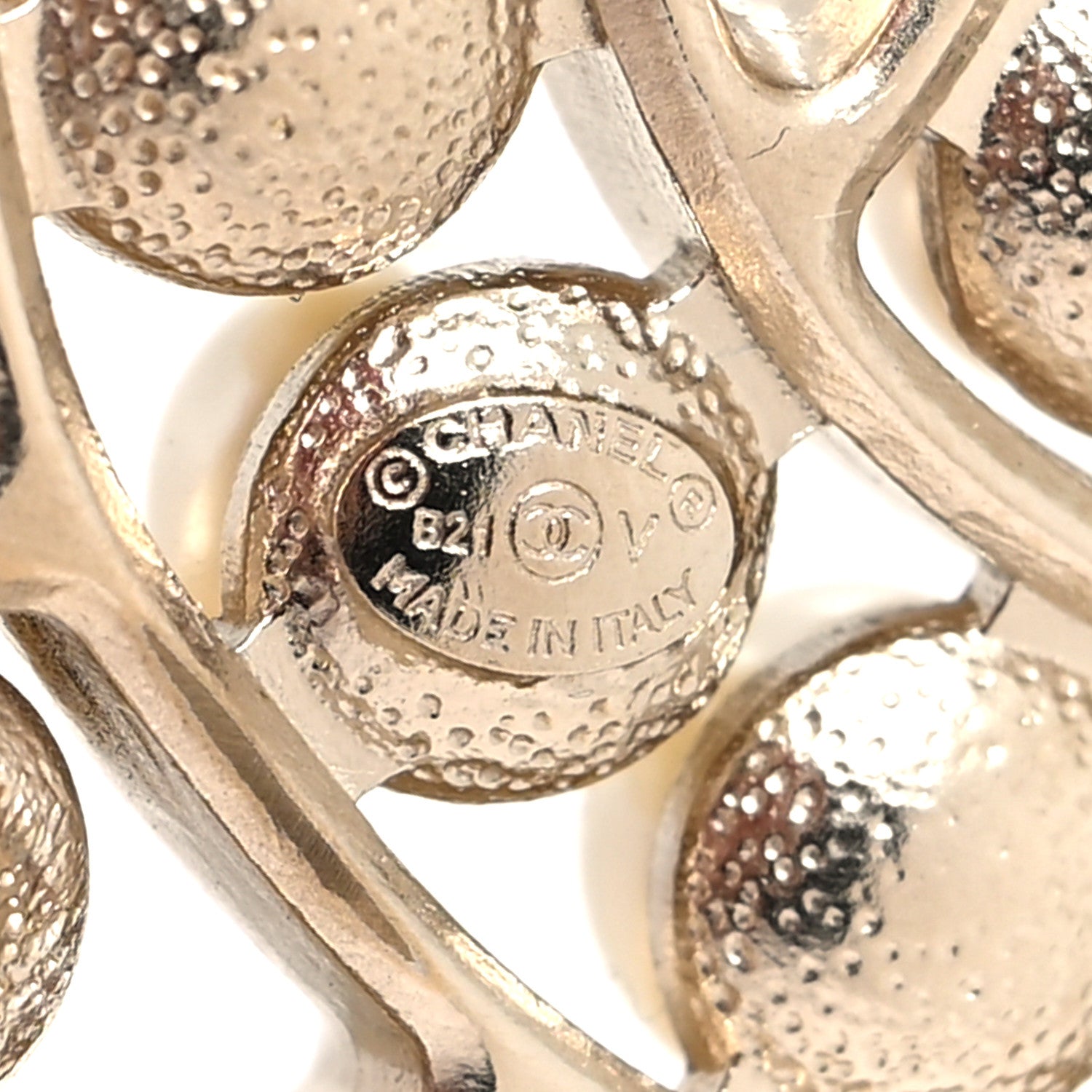 Chanel CC Pearl Brooch Pin Gold 4 of 4