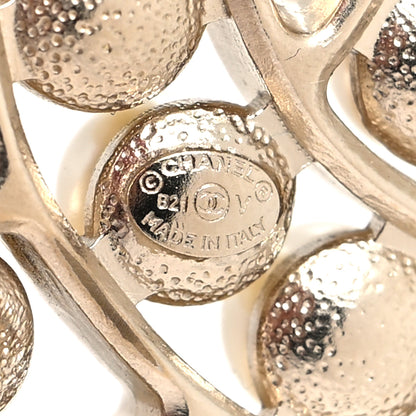 Chanel CC Pearl Brooch Pin Gold 4 of 4