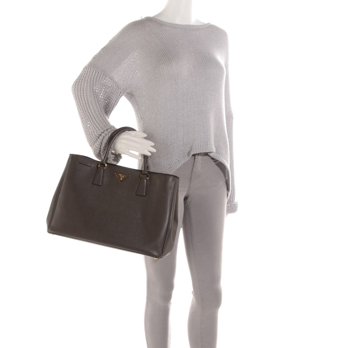Saffiano Lux Large Tote Grafite