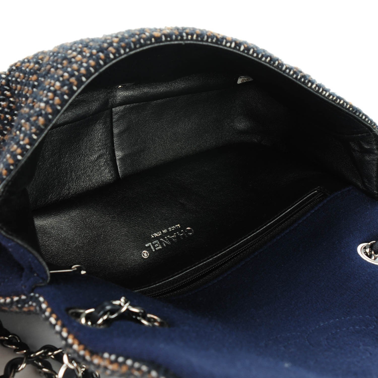 Chanel Tweed Chain Medium Single Flap Blue 5 of 7