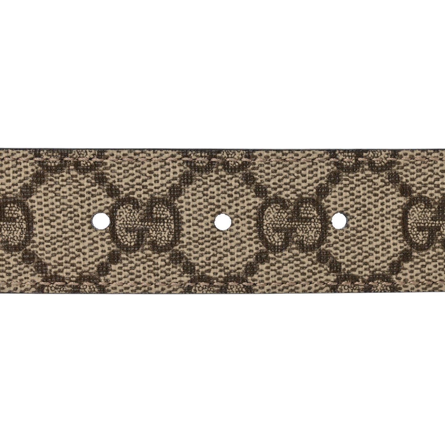 GG Supreme Monogram Plutone Calfskin Double G Reversible 30mm Belt 80 32 Beige Ebony Black