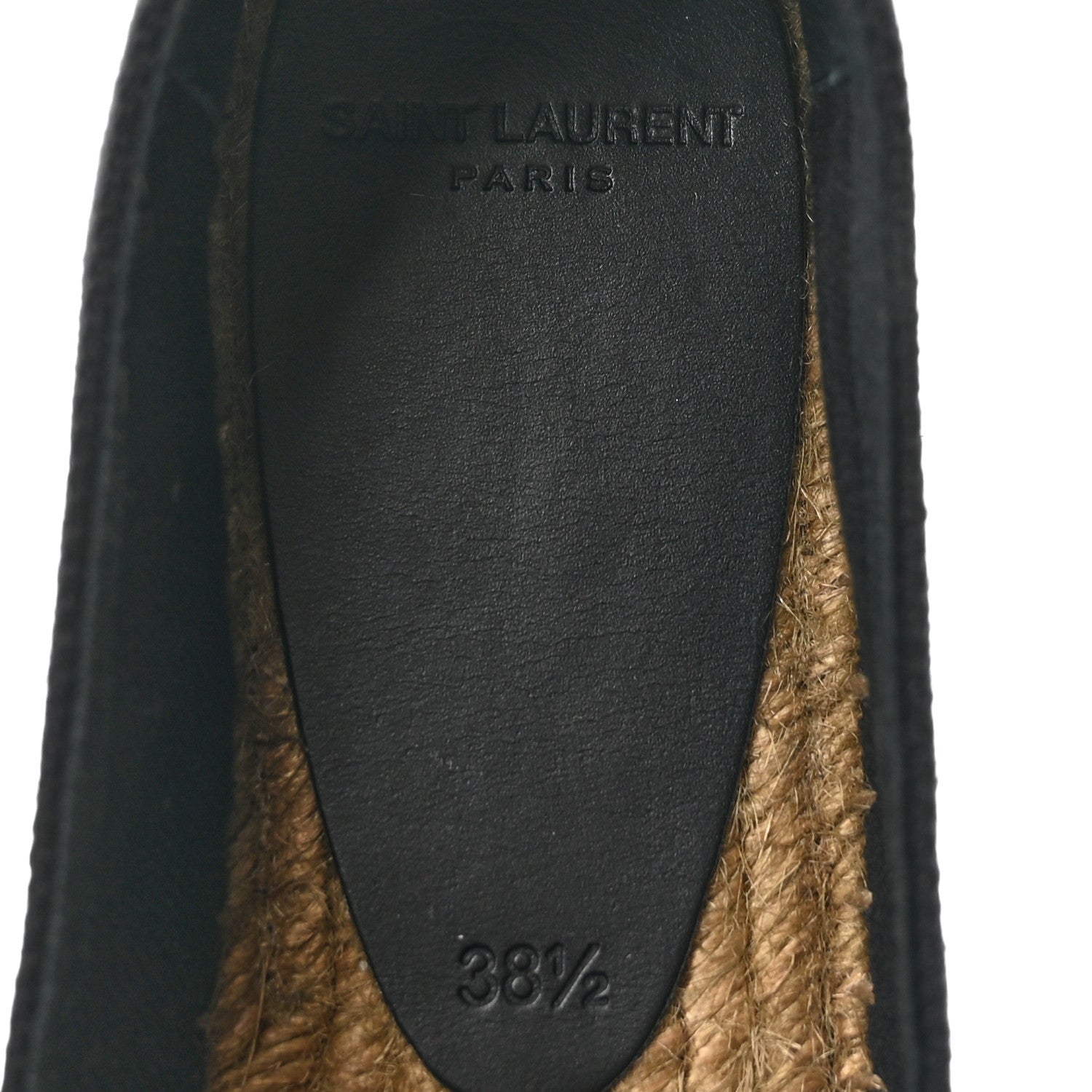 Saint Laurent Canvas Nappa Elba Light Logo Embroidered Espadrilles 38.5 Black 7 of 10