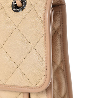 Chanel Caviar Quilted Large French Riviera Flap Beige 8 of 20