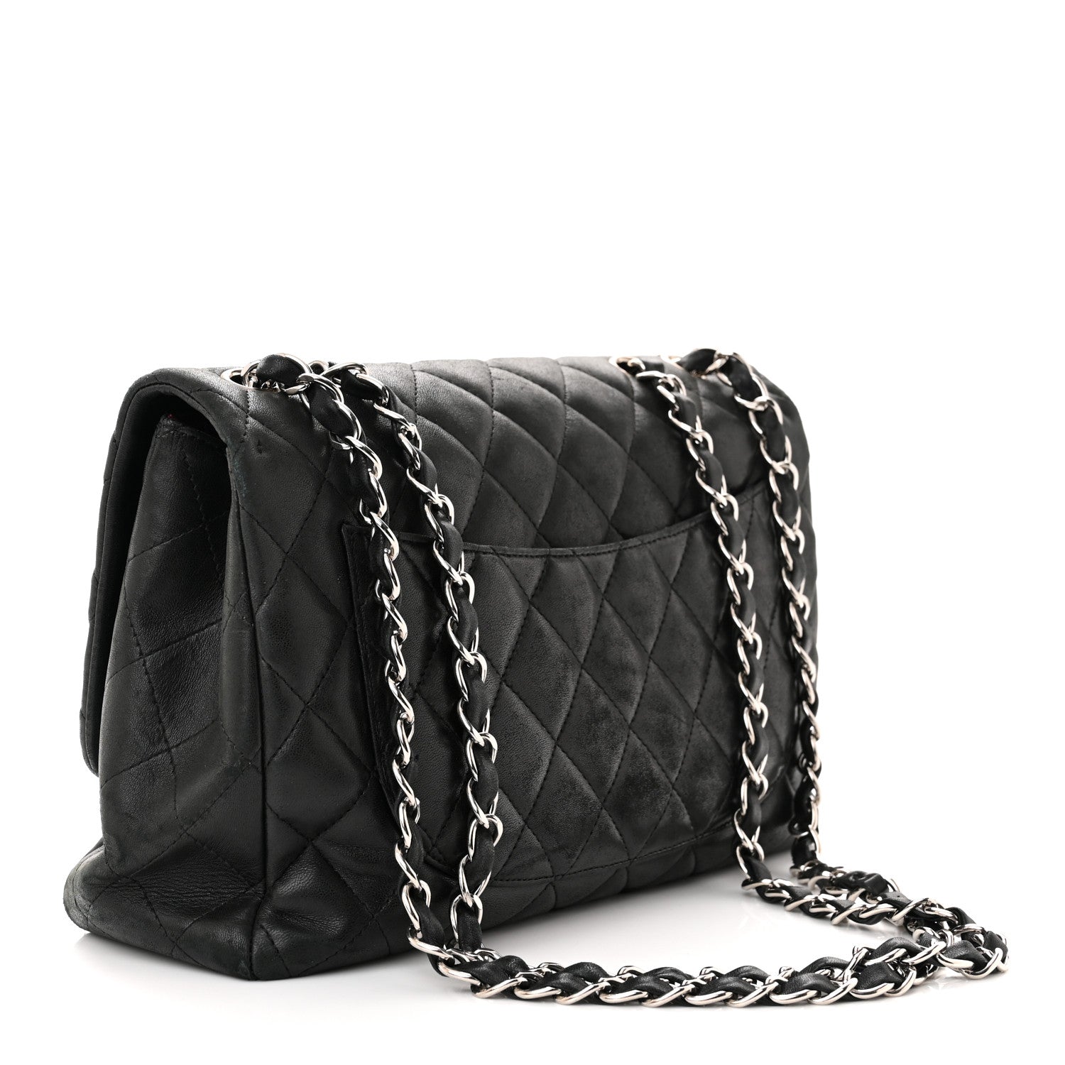 Chanel Lambskin Quilted Jumbo Single Flap Black 3 of 15