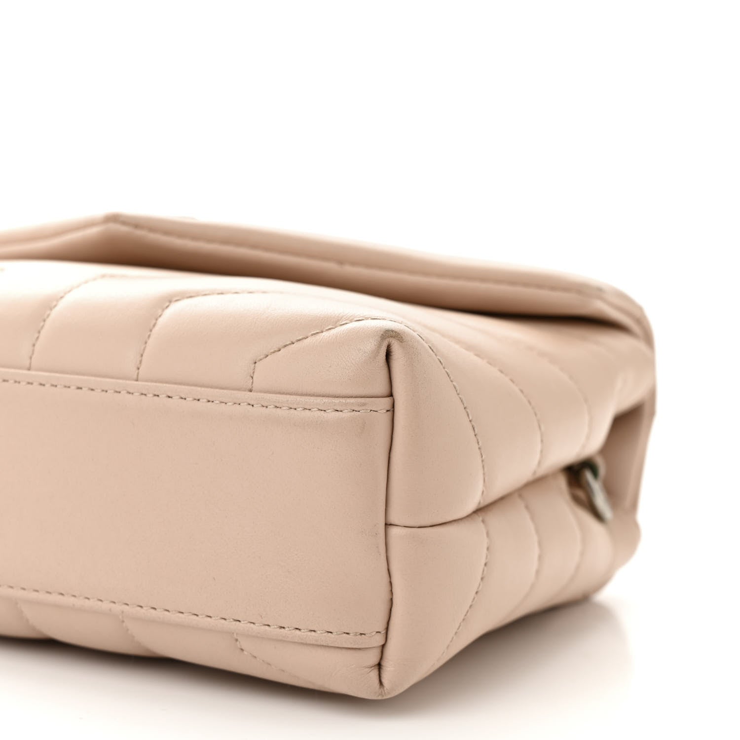 Saint Laurent Calfskin Y Quilted Monogram Toy Loulou Crossbody Bag Nude Powder 10 of 13