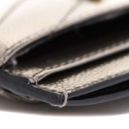 Saint Laurent Metallic Grain De Poudre Matelasse Chevron Monogram Credit Card Case Pimbo 10 of 11