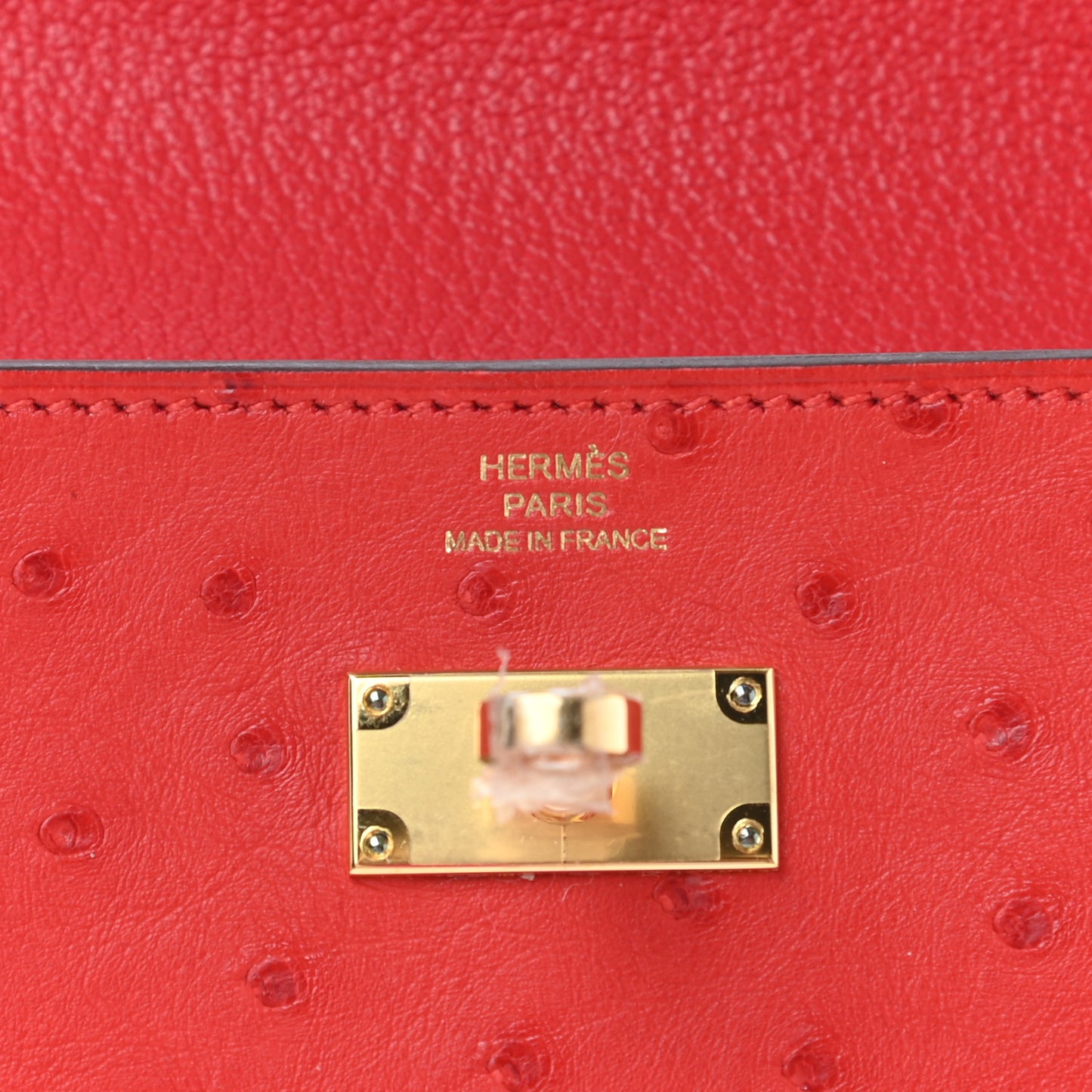 Ostrich Kelly Longue Wallet Rouge Vif