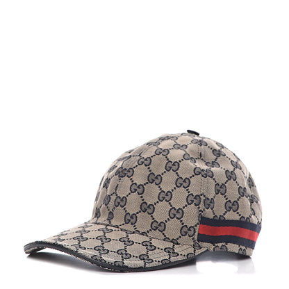 Gucci Monogram Web Baseball Hat S Beige Blue 1 of 10