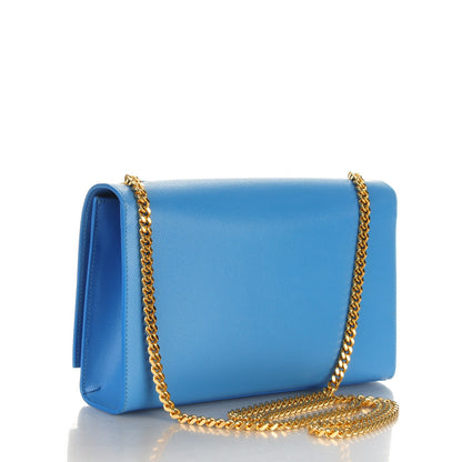 Saint Laurent Grain De Poudre Medium Classic Monogram Kate Satchel Blue Clair 3 of 9