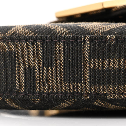 Fendi Fabric Jacquard FF 1974 Mini Cookie Hobo Bag Tobacco Moro 9 of 10