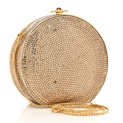 Judith Leiber Swarovski Crystal Minaudiere Clutch Gold 3 of 11