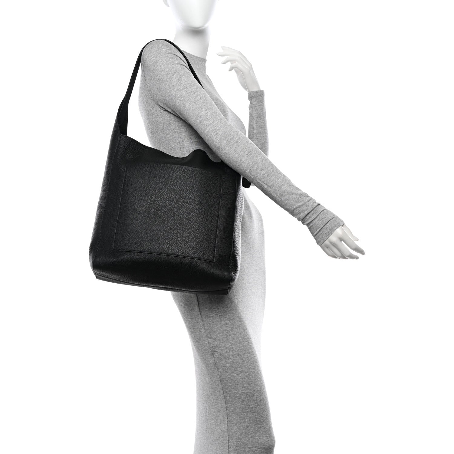 The Row Grained Calfskin Blake Hobo Black 2 of 10