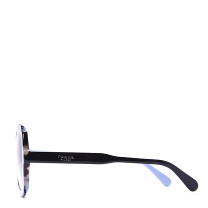 Prada Round Sunglasses SPR 16U Black 3 of 7