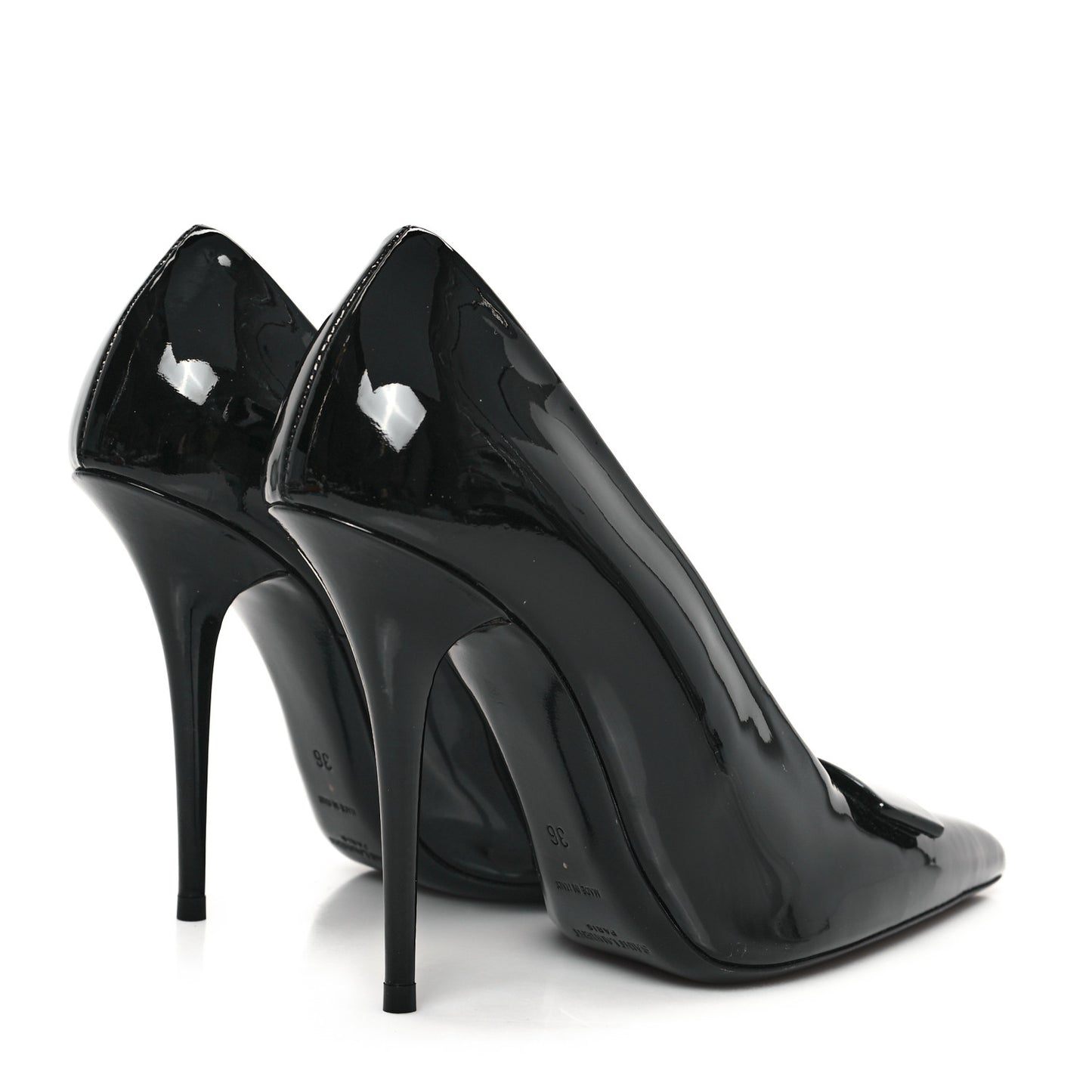 Patent Calfskin Kayla 110 Pumps 36 Black