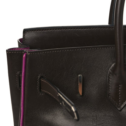 Hermes Box Bi-Color Birkin 35 Raisin Cyclamen 20 of 21