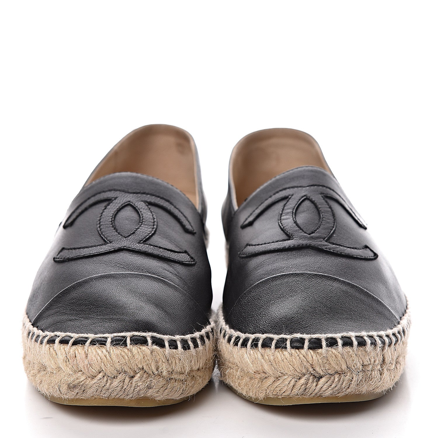 Chanel Lambskin CC Espadrilles 39 Black 2 of 14