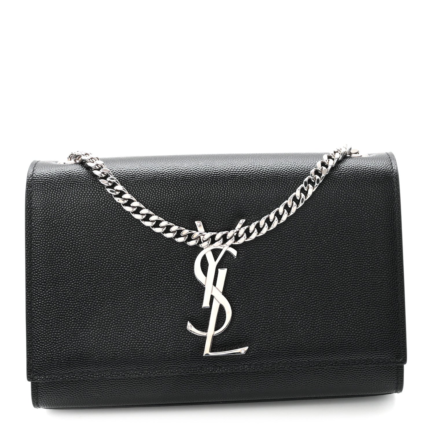 Saint Laurent Grain De Poudre Small Monogram Kate Satchel Black 1 of 9