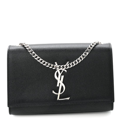 Saint Laurent Grain De Poudre Small Monogram Kate Satchel Black 1 of 9