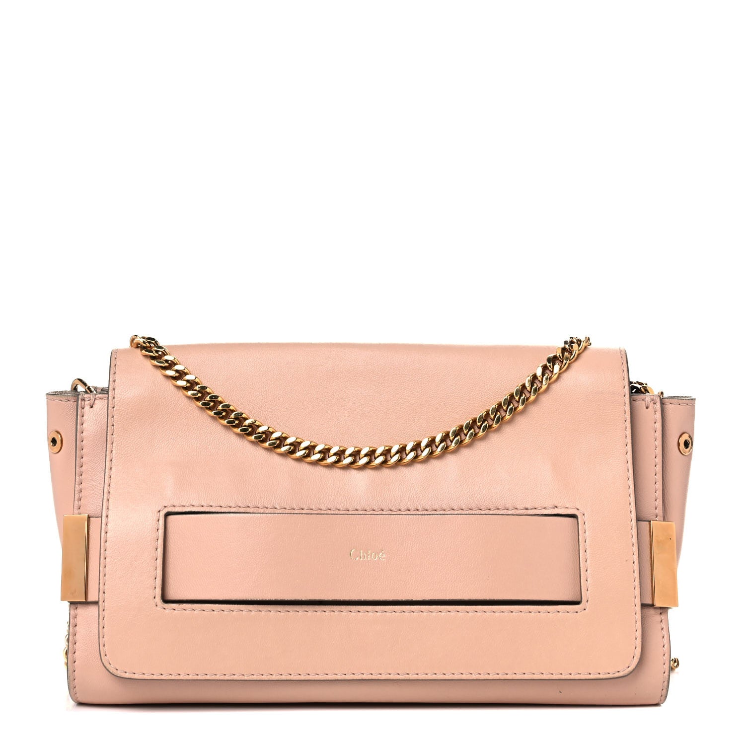 Chloe Nappa Medium Elle Chain Clutch Blush Nude 1 of 17
