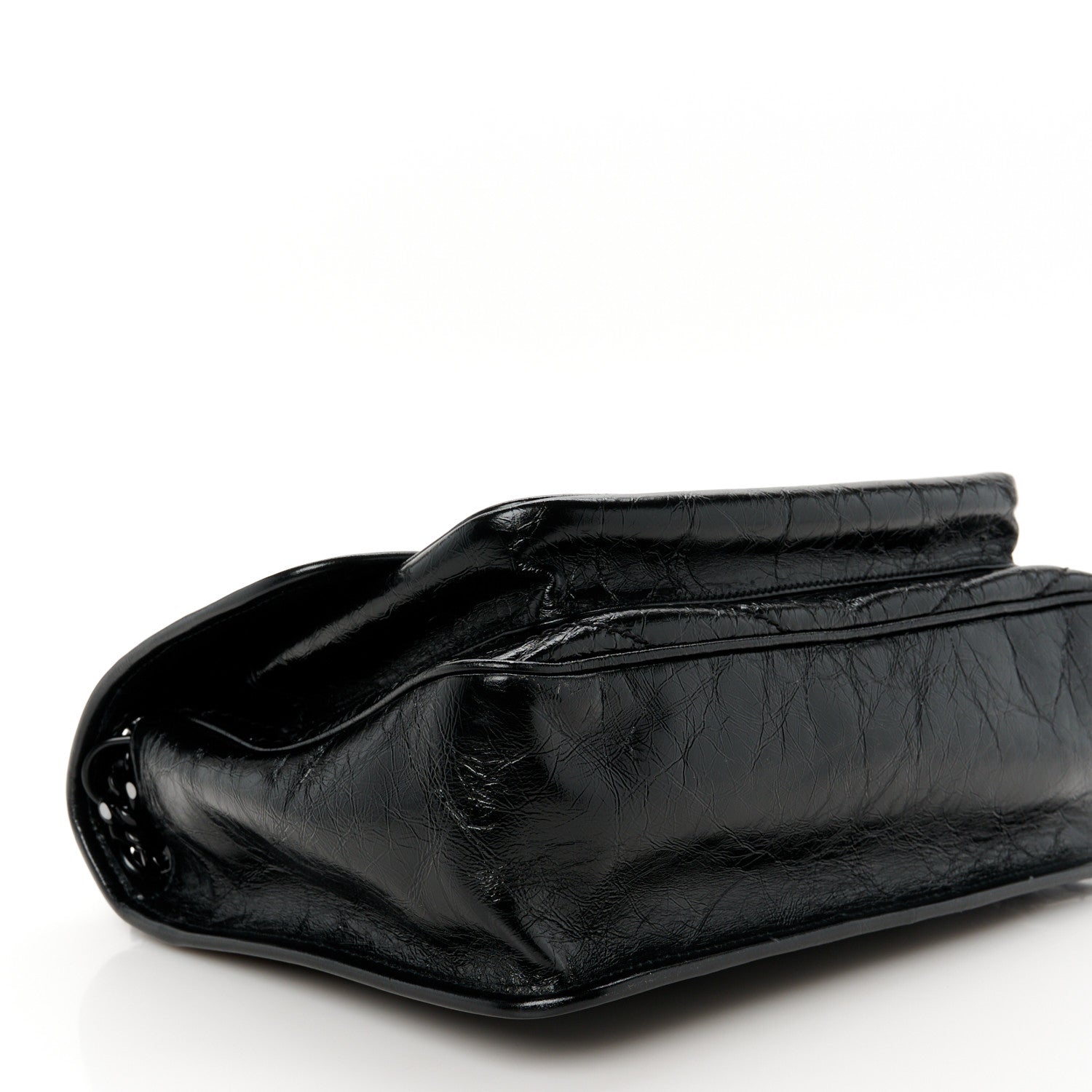 Saint Laurent Crinkled Calfskin Matelasse Monogram Medium Niki Chain Satchel Black 9 of 10
