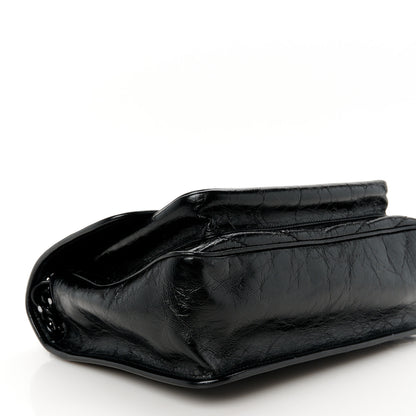 Saint Laurent Crinkled Calfskin Matelasse Monogram Medium Niki Chain Satchel Black 9 of 10