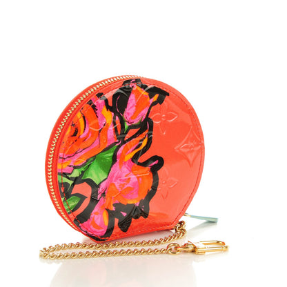 Louis Vuitton Vernis Roses Chapeau Coin Purse Orange Sunset 3 of 7