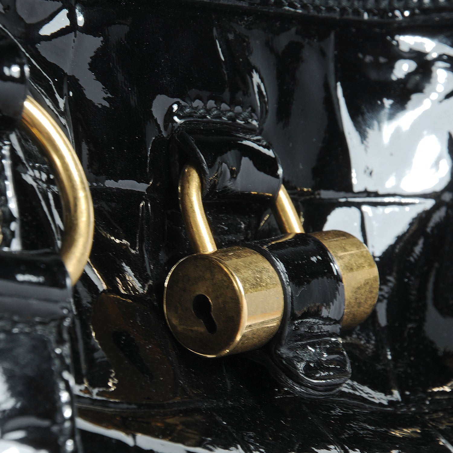 Saint Laurent Patent Croc Oversized Muse Black 9 of 14