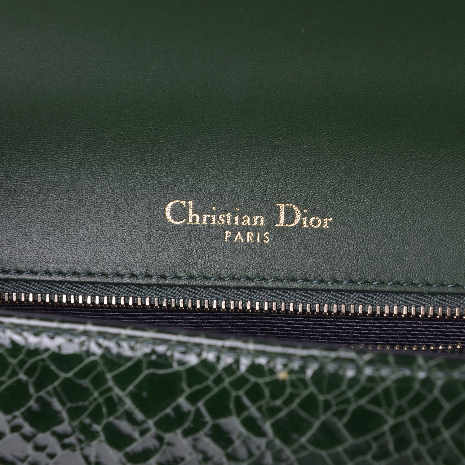 Christian Dior Ceramic Effect Deerskin Large Diorama Flap Bag Malachite Green 6 of 7