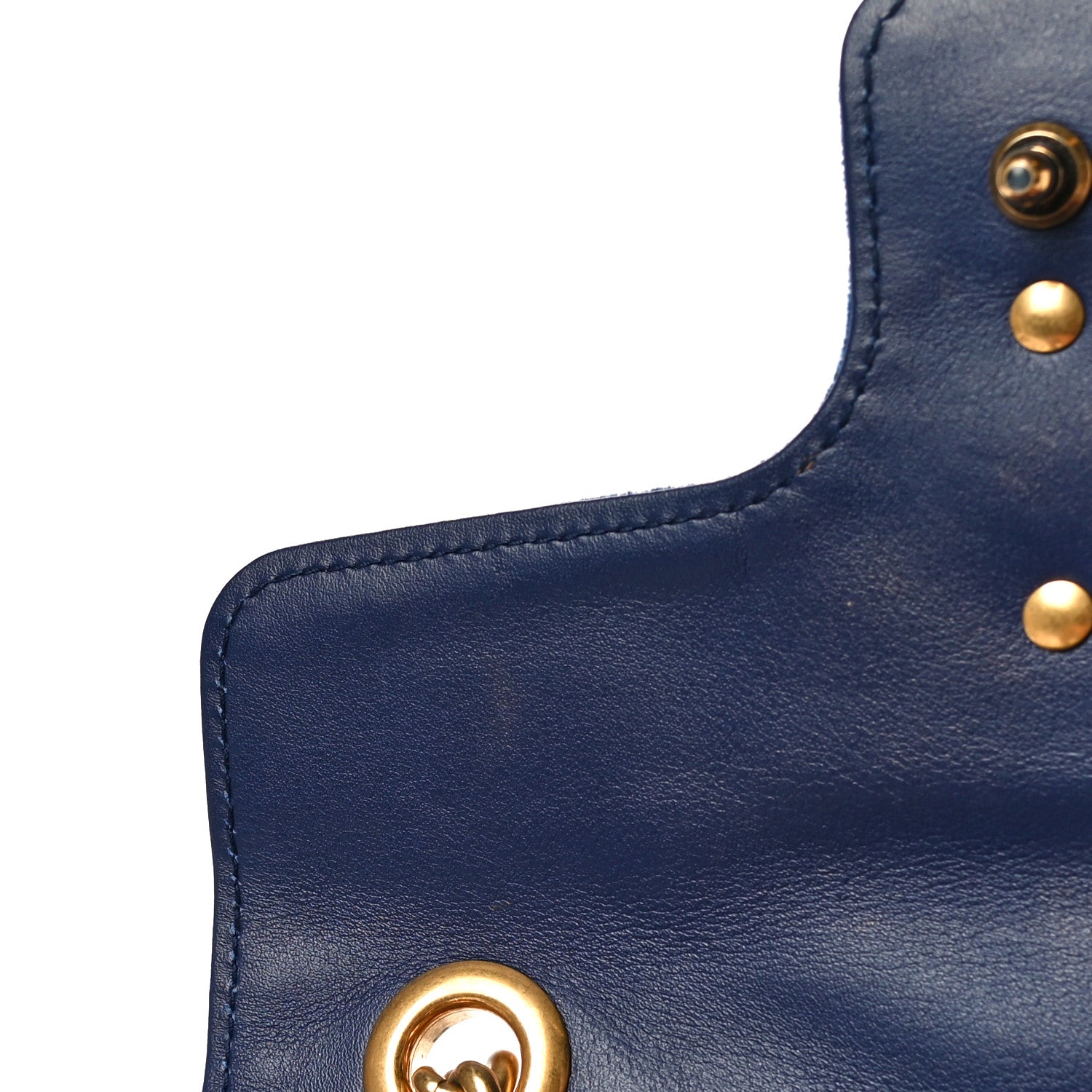 Gucci Velvet Matelasse Mini GG Marmont Shoulder Bag Cobalt Blue 15 of 15