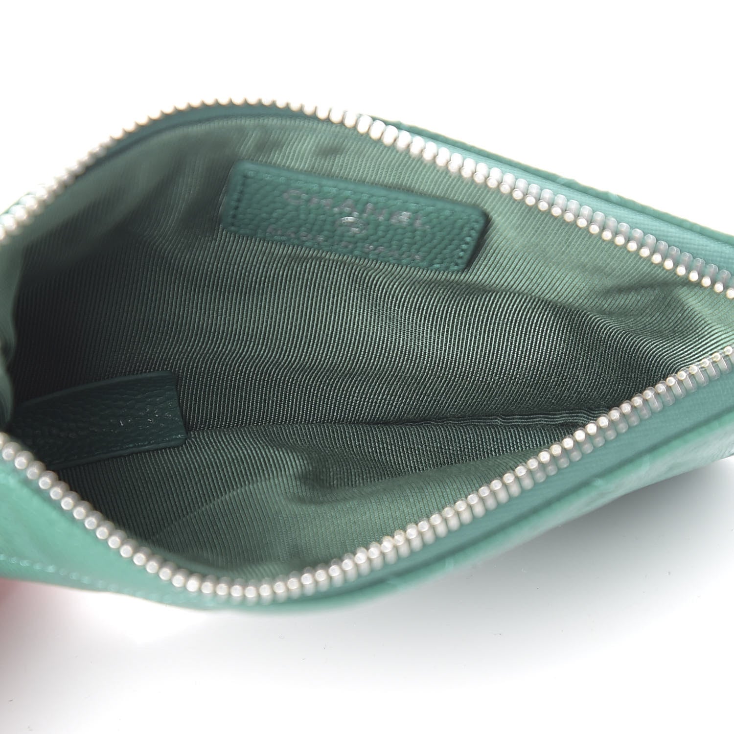 Chanel Caviar Quilted Small Cosmetic Case Green 5 of 7