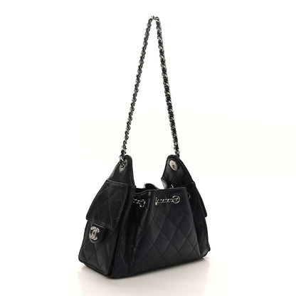 Chanel Metallic Caviar Quilted Mini Chanel 25 Handbag Dark Blue 3 of 10