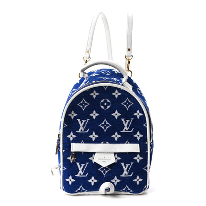 Louis Vuitton Jacquard Velvet Monogram Palm Springs Backpack Mini Blue 1 of 9