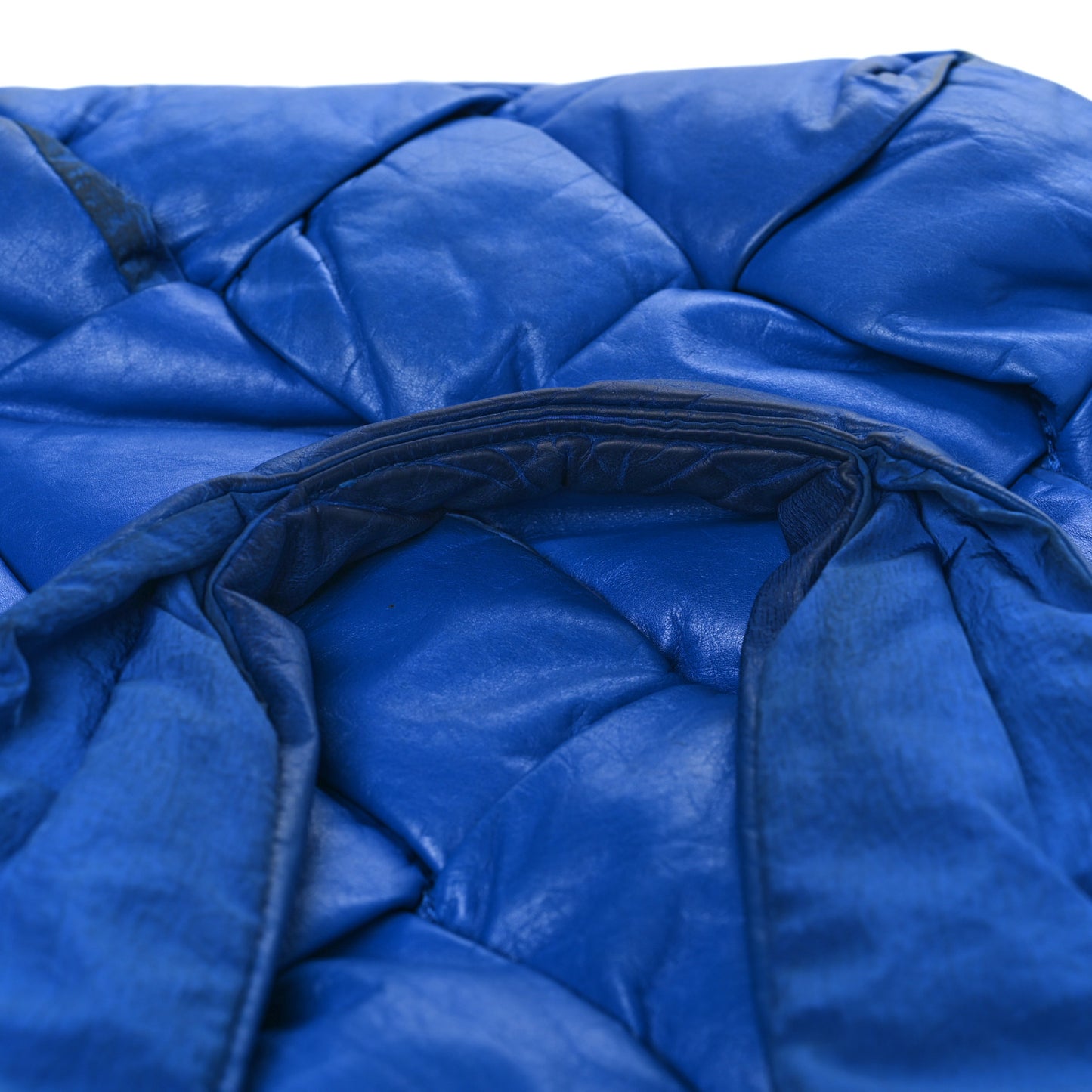 Lambskin Intrecciato Padded Small Cassette Tote Cobalt