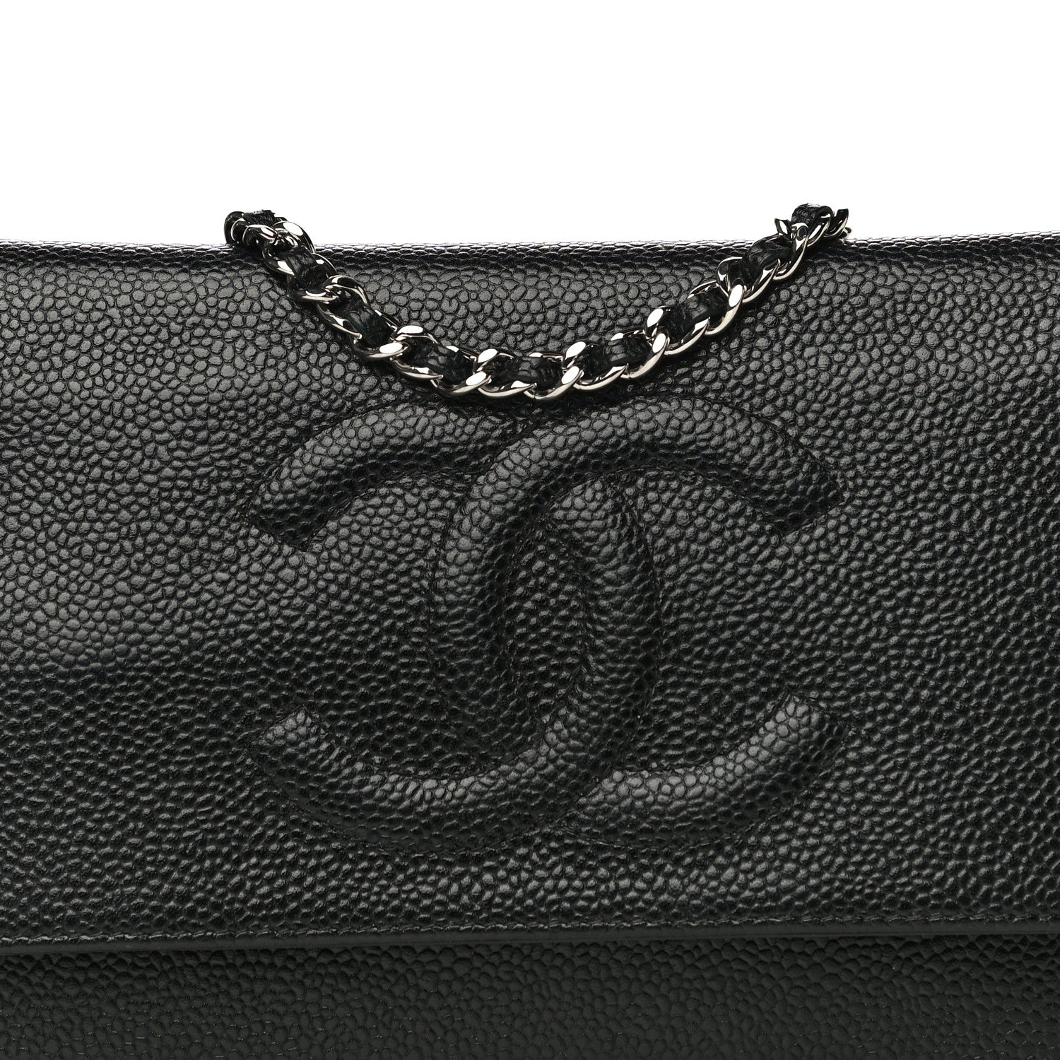 Chanel Caviar Timeless CC Wallet On Chain WOC Black 8 of 17