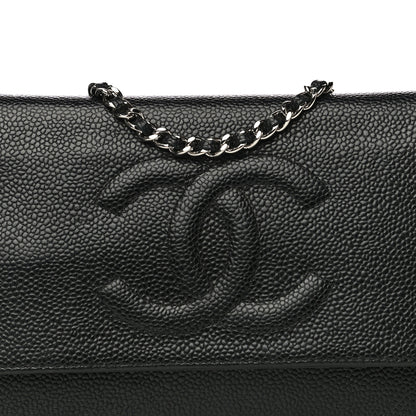 Chanel Caviar Timeless CC Wallet On Chain WOC Black 8 of 17