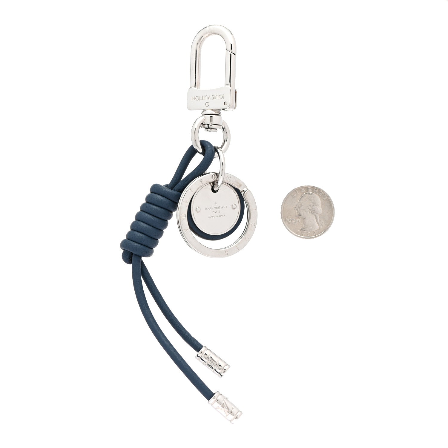 Louis Vuitton Palladium Damier Graphite Rope Bag Charm Key Holder 2 of 4
