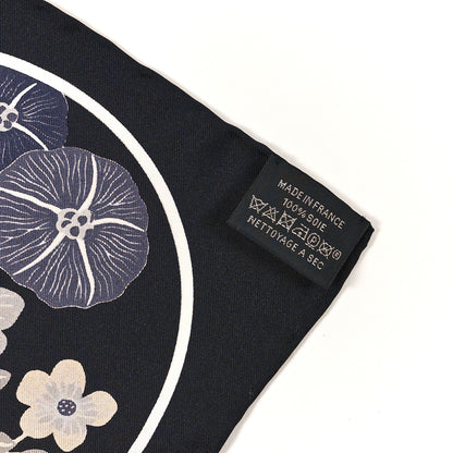 Hermes Silk Planifleurs Scarf 90 Black Gris Parchemin 3 of 3