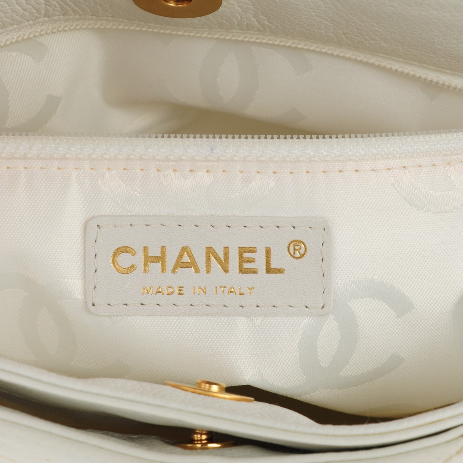 Chanel Calfskin Quilted Surpique Stitch Small Tote White 6 of 7