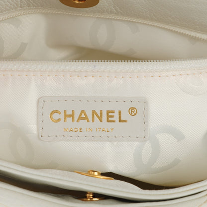 Chanel Calfskin Quilted Surpique Stitch Small Tote White 6 of 7