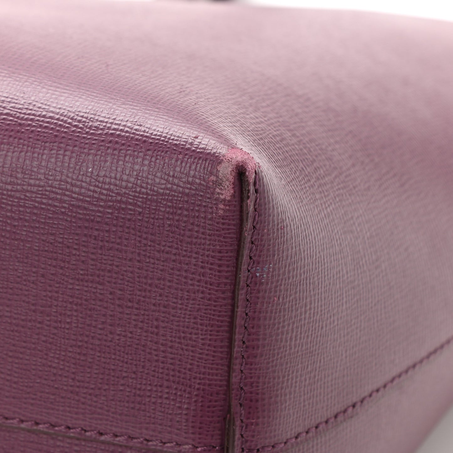 Grained Calfskin Small T Tote Bordeaux