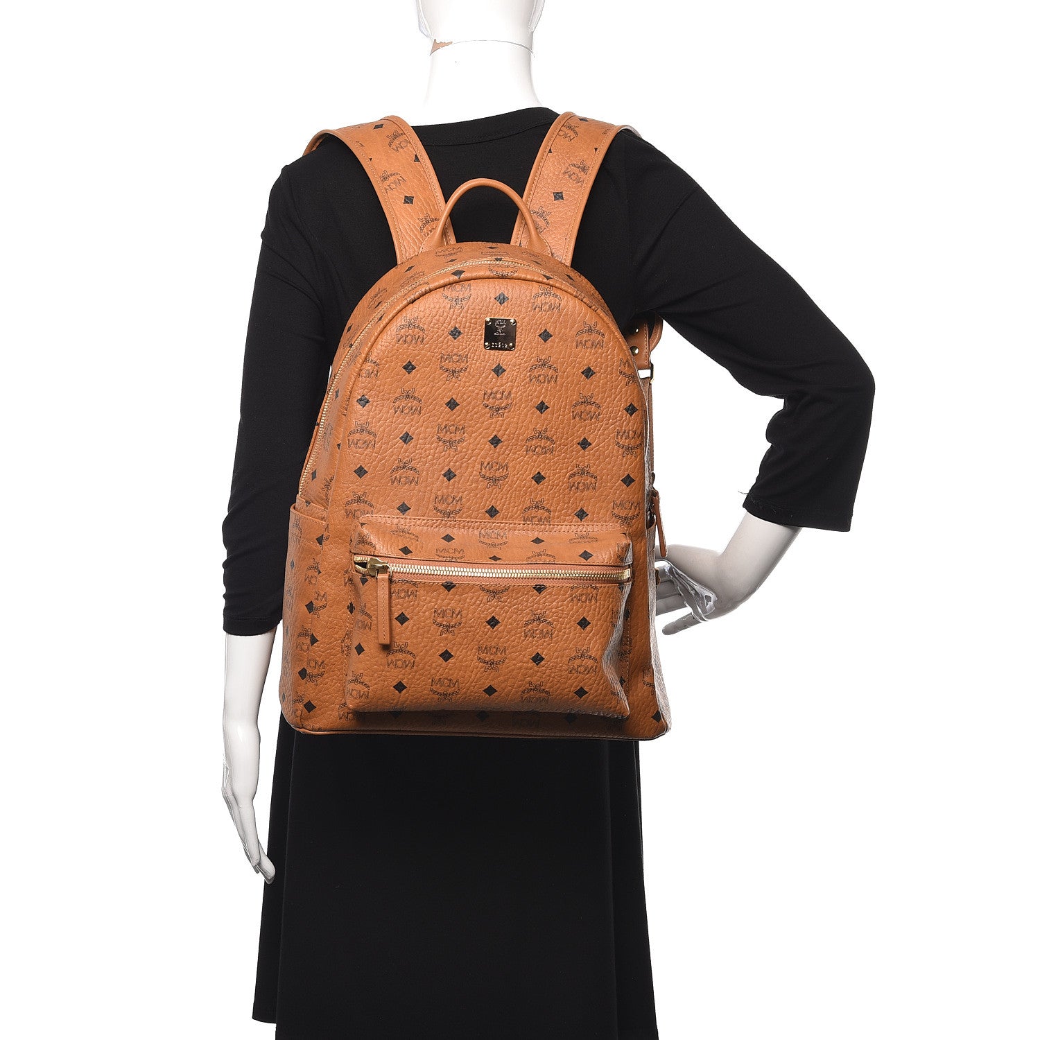 MCM Visetos Medium Stark Backpack Cognac 2 of 10