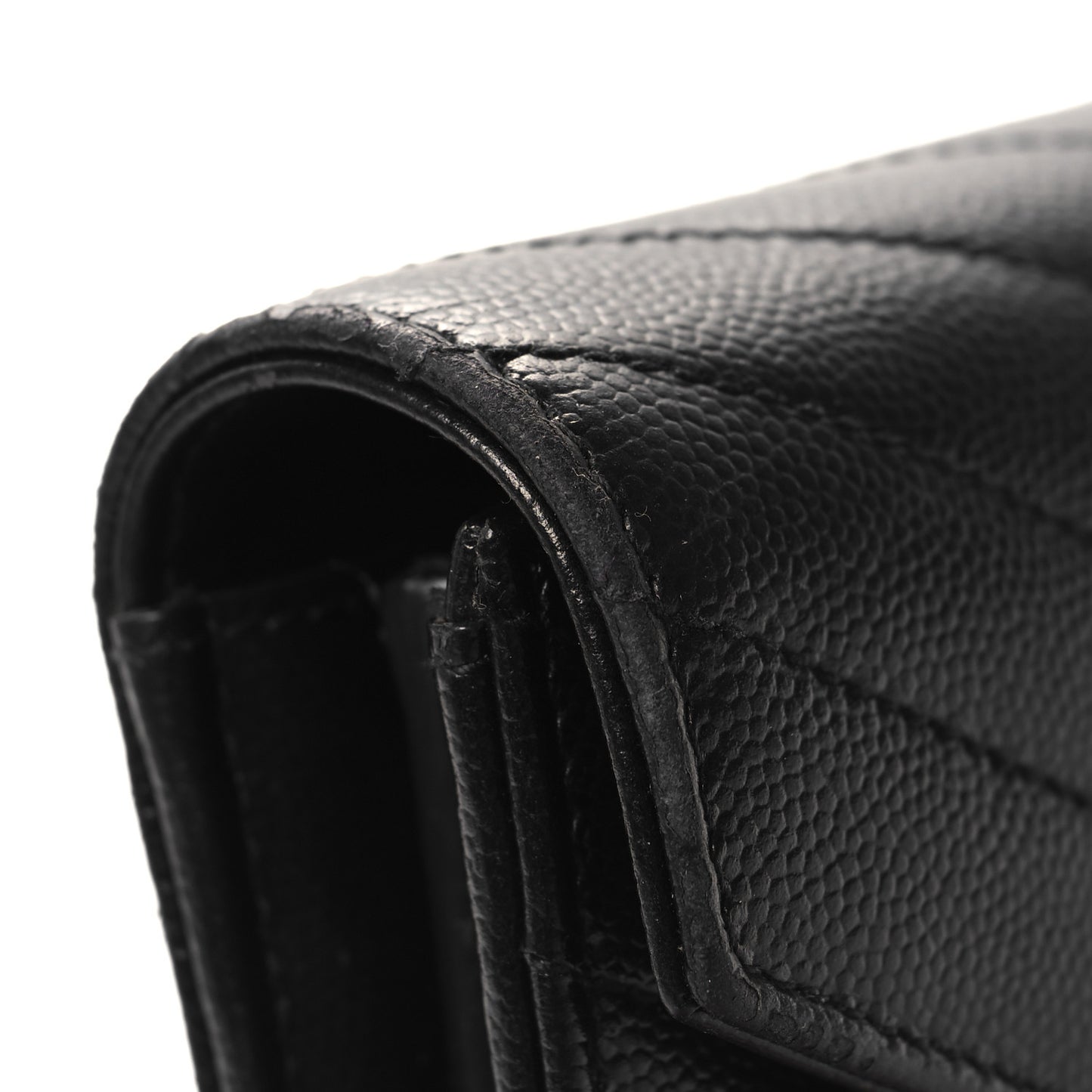 Grain De Poudre Matelasse Chevron Monogram Flap Wallet Black