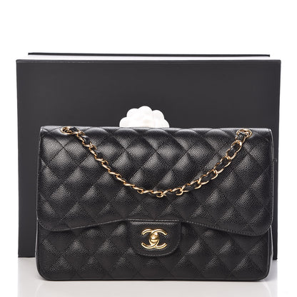 Chanel Caviar Quilted Jumbo Double Flap Black 10 of 10